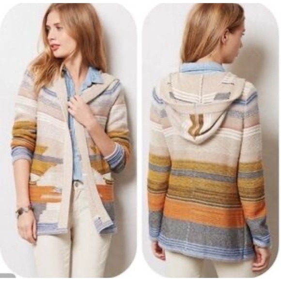 Anthropologie Sparrow XS Cardigan Sweater Striped Knitwear - Picture 1 of 5